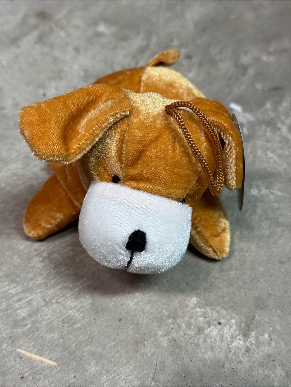 Plush Brown and White Dog Toy - Soft Squeaky Pet Plush
